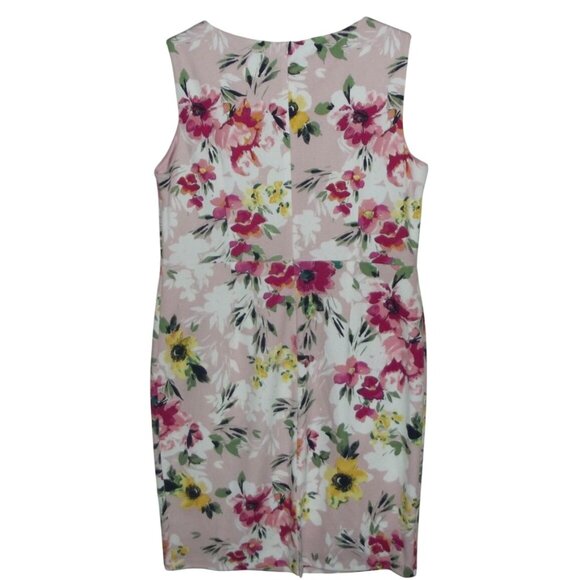 Apt 9 Dress Womens Size 18 Pink Floral Sleeveless Sheath midi below knee Spring - Picture 2 of 16